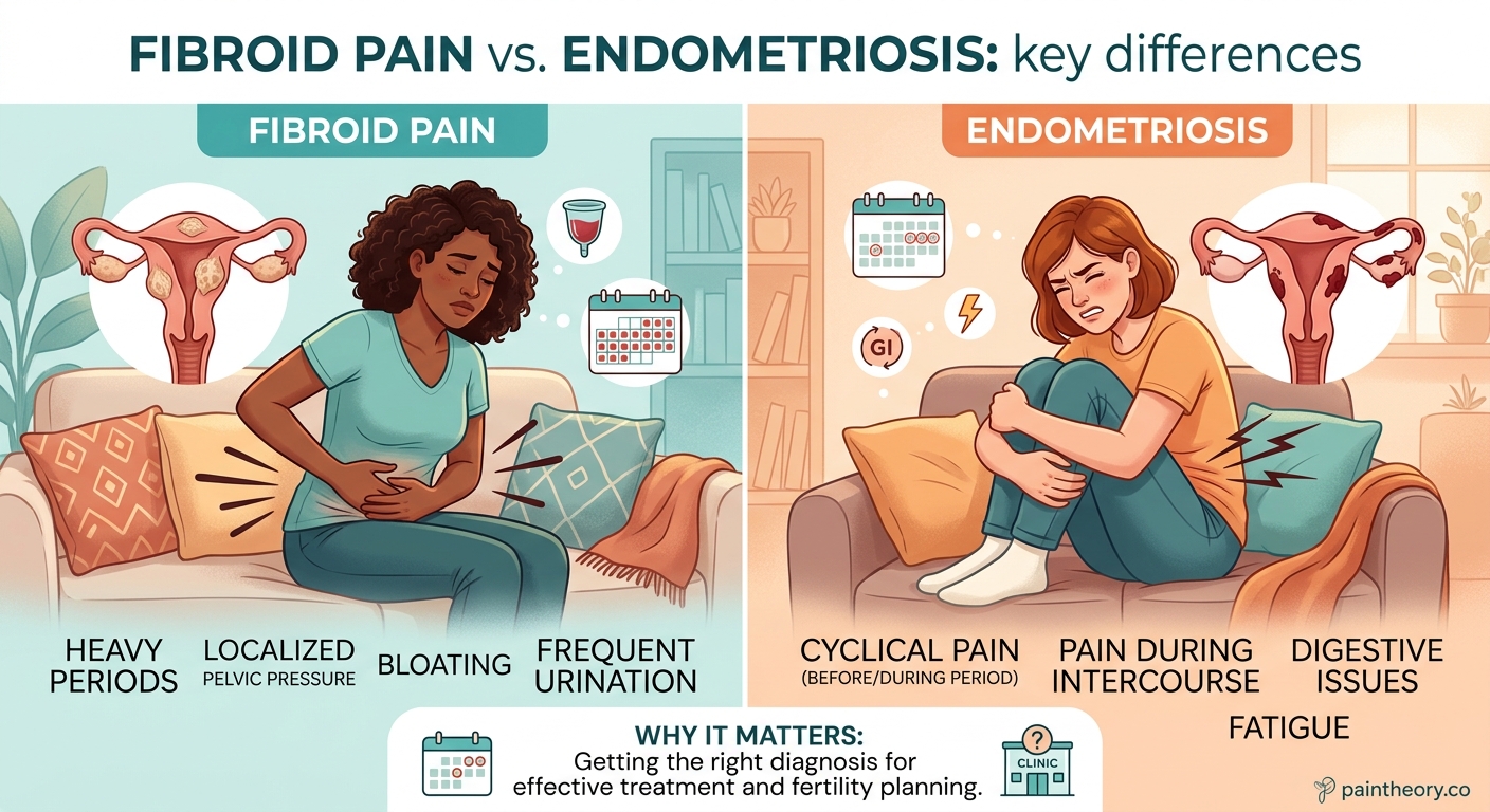 Fibroid Pain vs. Endometriosis: How to Tell the Difference and Why It Matters - Illustration 1