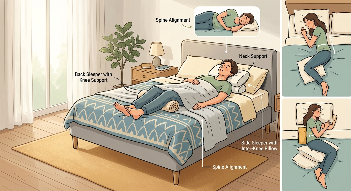 Sleep Positions That Won't Aggravate Your Back Pain - Illustration 1